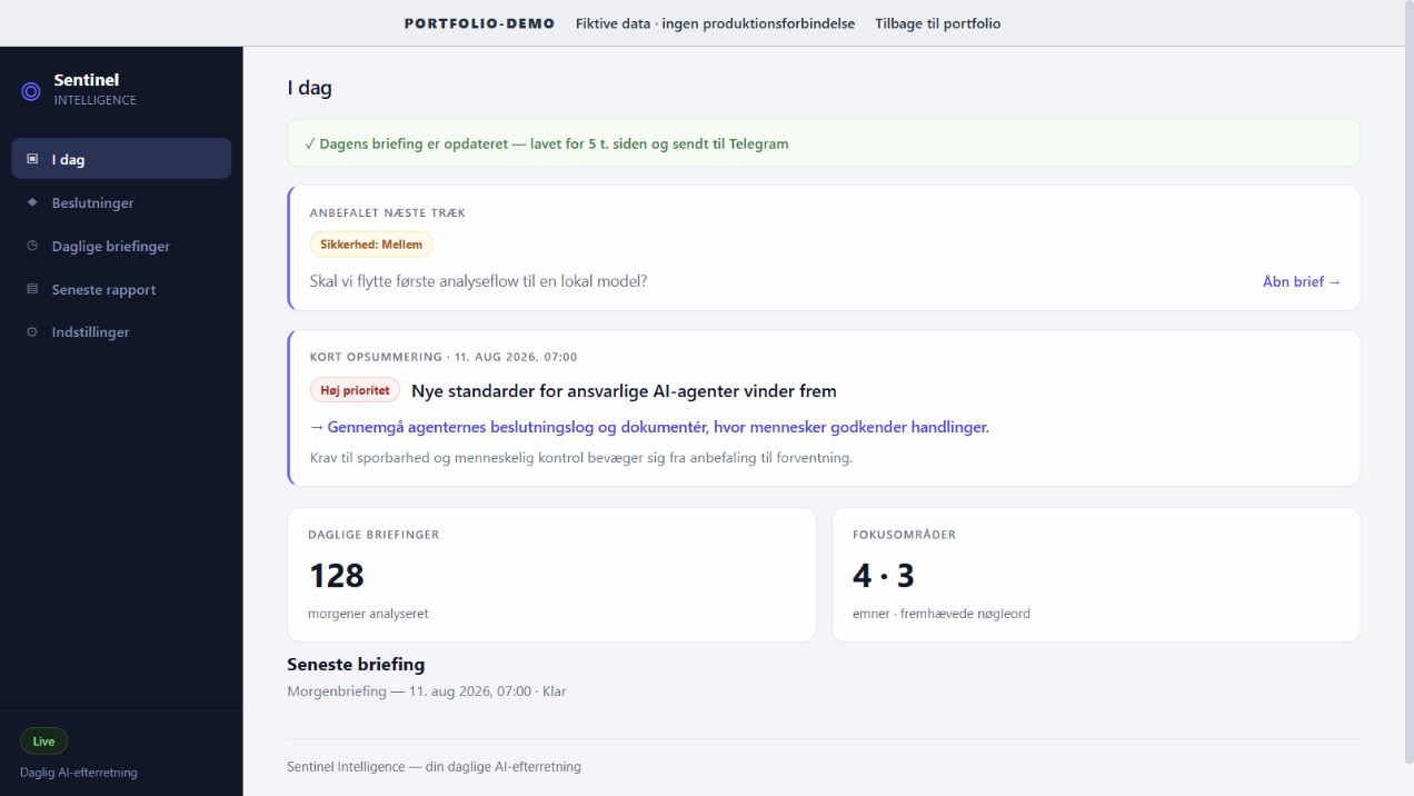 Sentinel Intelligence — produktvisning